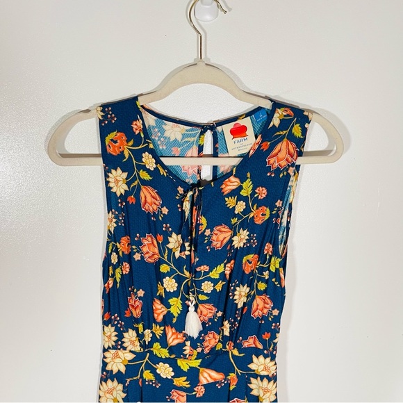 NEW Farm Rio for Anthropologie Dollis Floral Jumpsuit Bohemian Tropical Size XS - Picture 4 of 12